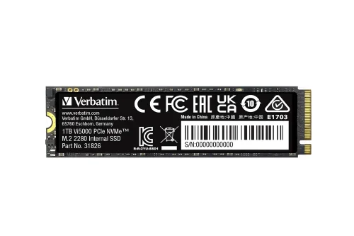 Твърд диск Verbatim Vi5000 Internal PCIe NVMe M.2 SSD 1TB, 2000023942318262
