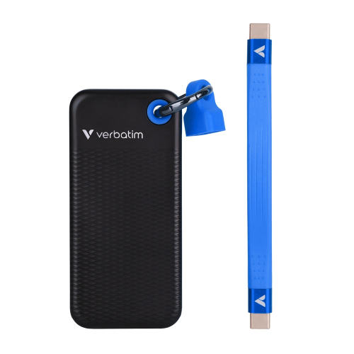 Външен твърд диск Verbatim SSD Pocket, 1TB, черен/син, 2000023942321910 02  — OK Office Външен твърд диск Verbatim SSD Pocket, 1TB, черен/син, 2000023942321910 02