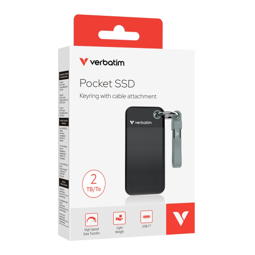 Външен диск Verbatim Pocket SSD 2TB черен/сив, 2000023942321941 04 