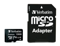Памет  Verbatim micro SDXC 128GB Class 10 с адаптер