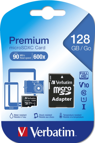 Памет  Verbatim micro SDXC 128GB Class 10 с адаптер, 2000023942440857 03 