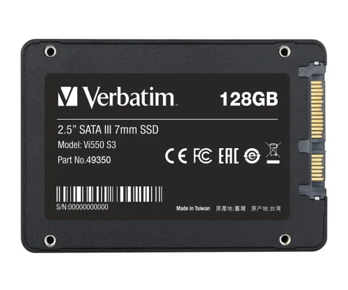 Твърд диск Verbatim Vi550 S3 2.5' SATA III 7mm SSD 128GB, 2000023942493501 03 