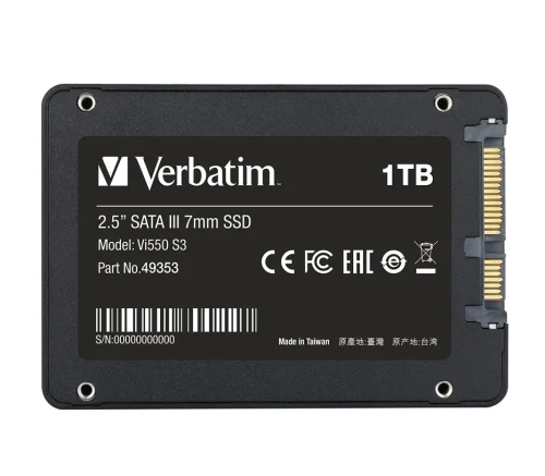 Твърд диск Verbatim Vi550 S3 2.5' SATA III 7mm SSD 1TB, 2000023942493532 03 