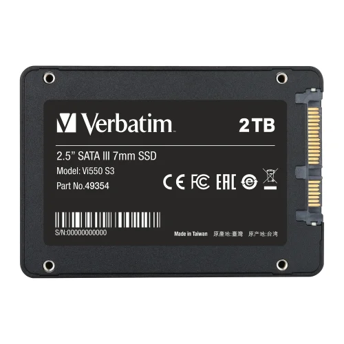 Твърд диск Verbatim Vi550 S3 2.5' SATA III 7mm SSD 2TB, 2000023942493549 03 
