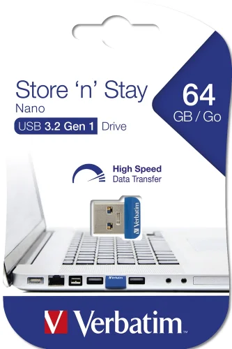 Памет USB 64GB Verbatim USB 3.0 Nano Store 'N' Stay , 2000023942987116 03 