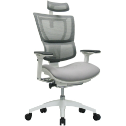 Стол U-Body меш светлосив/бял