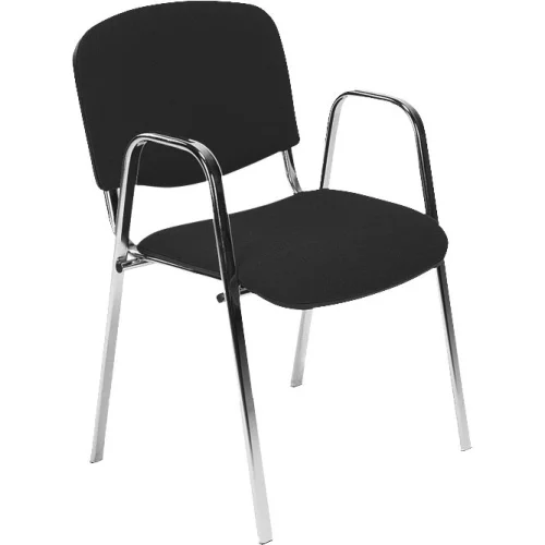 Chair Iso W Chrome fabric black, 1000000000024516