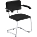 Chair Sylwia S Arm eco leather black, 1000000000024521 03 