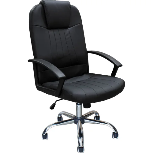 Chair West steel eco leather black, 1000000000024900