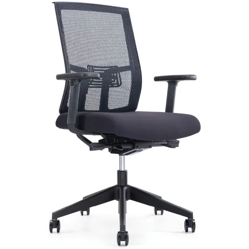 Chair Sydney Lux with armrest mesh black, 1000000000026198