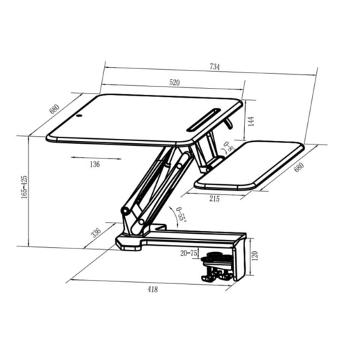 Adjustable stand for PC desktop Fix, 1000000000027186 04  — OK Office Adjustable stand for PC desktop Fix, 1000000000027186 04