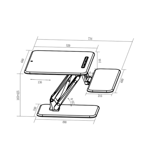 Adjustable stand for PC desktop 68/75, 1000000000027187 04  — OK Office Adjustable stand for PC desktop 68/75, 1000000000027187 04