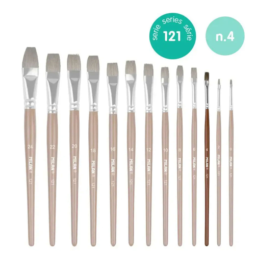 Четка за рисуване Milan 121 №4 плоска, 1000000000052526 02 