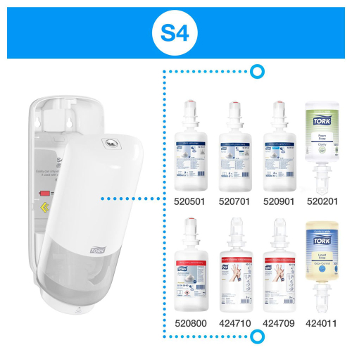Dispenser foaming soap Tork S4 white, 1000000000029335 04 