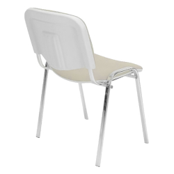 Стол Iso Bianco Chrome еко кожа бежов