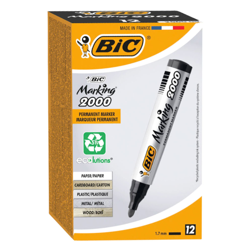 Перманентен маркер BIC 2000 объл черен, 1000000000000273 02 