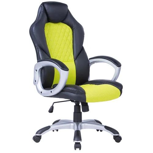 Gaming chair Viking leather black/green, 1000000000031184