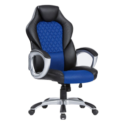Gaming chair Viking leather black/blue