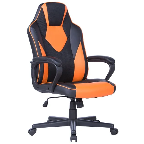 Gaming chair Storm leather black/orange, 1000000000031189