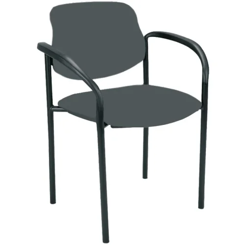 Chair Styl Arm Black fabric grey, 1000000000031257