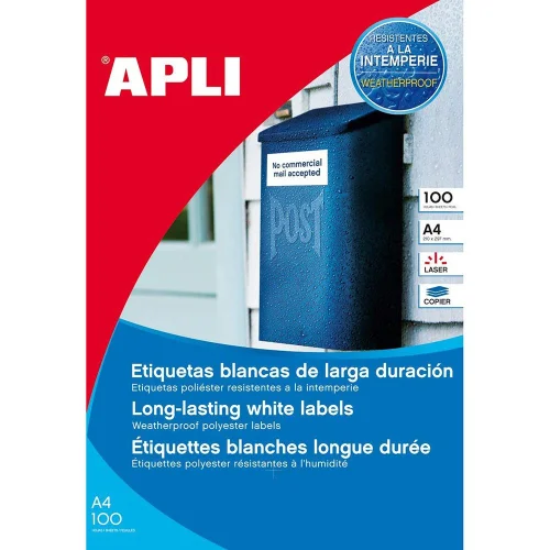 Labels APLI PL white 105/148 A4 4et 20pc, 1000000000031324
