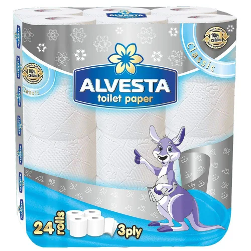 Toilet paper Alvesta Classic 3pl 24pc, 1000000000031369