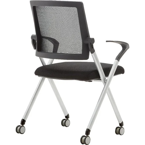 Chair Goti with wheels fabric/mesh black, 1000000000032174 02 