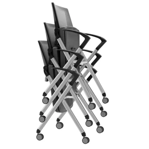 Chair Goti with wheels fabric/mesh black, 1000000000032174 06 