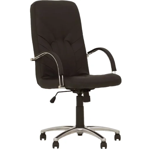 Chair Manager steel eco leather black, 1000000000032933