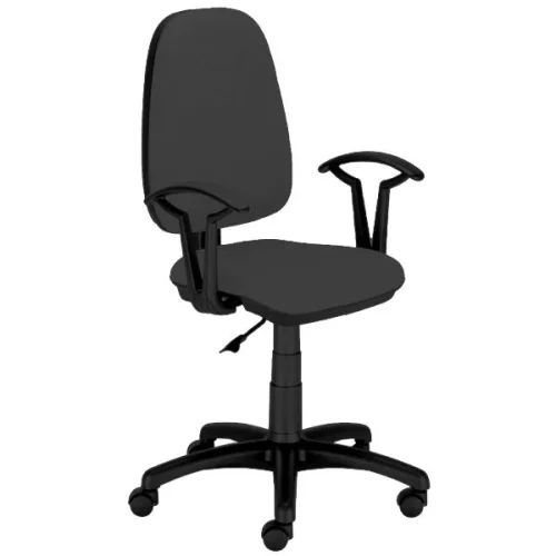 Chair Jupiter armrests eco leather black, 1000000000032946
