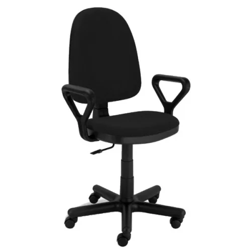 Chair Prestige with arm ecoleather black, 1000000000032949
