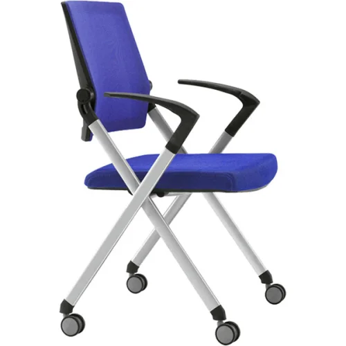 Chair Goti with wheels fabric/mesh blue, 1000000000033910 02 