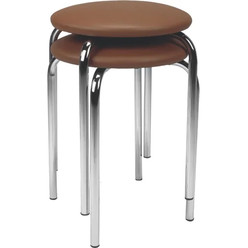 Stool Chico Chrome faux leather brown, 1000000000003466