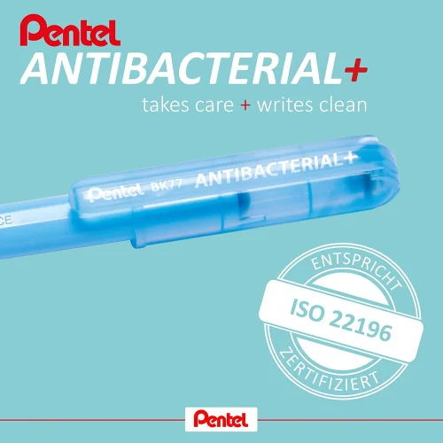 Химикалка Pentel Antibacterial 0.7мм син, 1000000000037236 04 