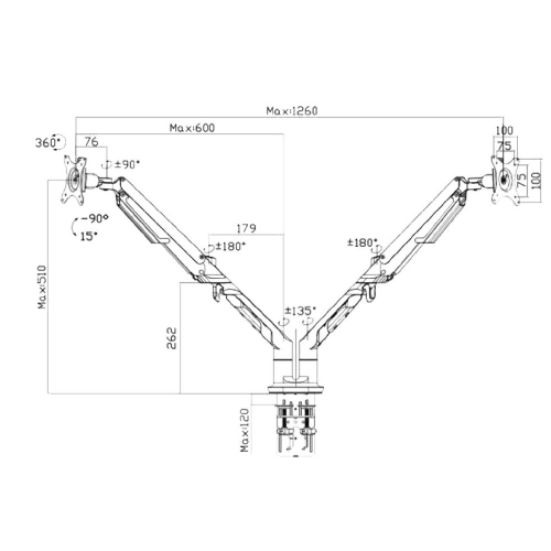 Monitor stand OK DLB851D2 two white, 1000000000035255 07 