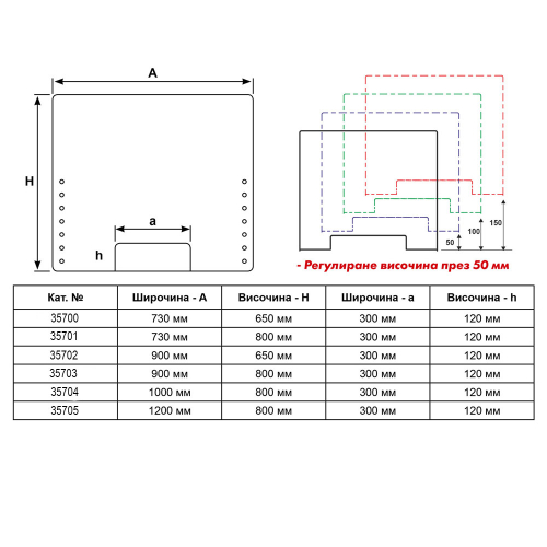 Protective screen metal holders 90/H65, 1000000000035702 04 