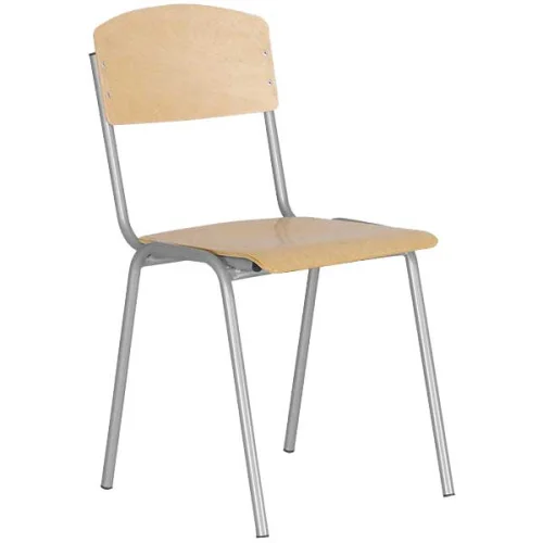 Chair Tina Alu wooden with aluminum legs, 1000000000035953