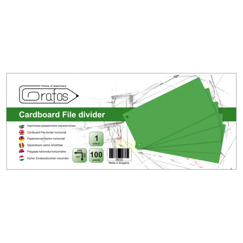 Divider cardboard horiz. green op.100, 1000000000036032