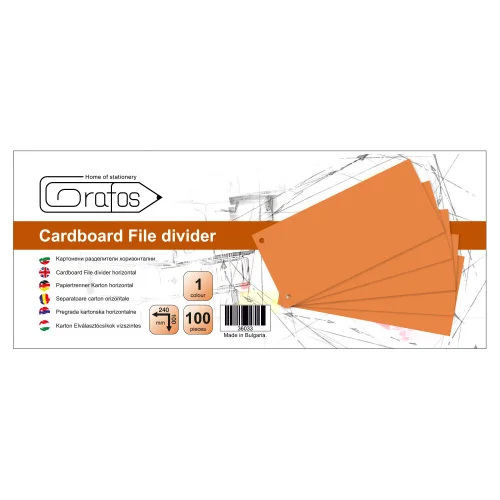 Cardboard divider horiz.orange op.100, 1000000000036033