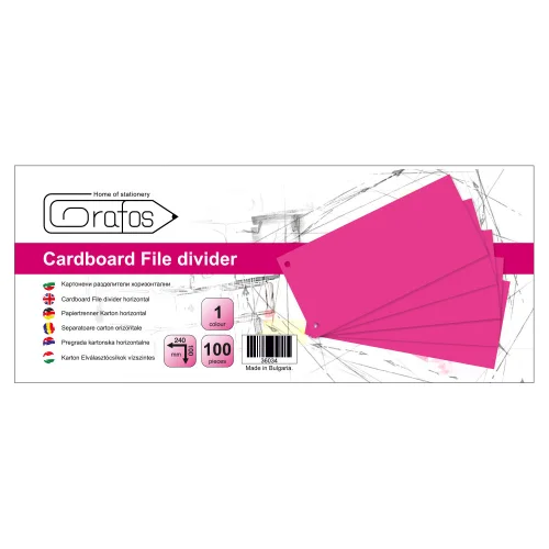 Cardboard divider horiz.pink op.100, 1000000000036034