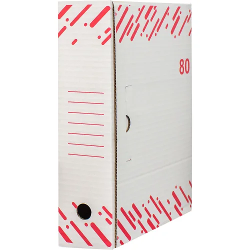 Arch.box cardboard 36/26/8 white/red, 1000000000036868