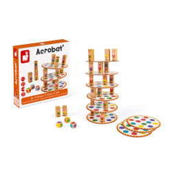 Настолна детска игра за сръчност Janod Цветни акробати 5+ години