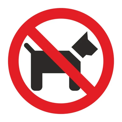 Self-adhesive sign Prohibited for animal, 1000000000002245