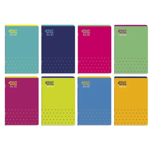 Notebook A5 B&W P.DOTS SR MK 80sh, 1000000000043299