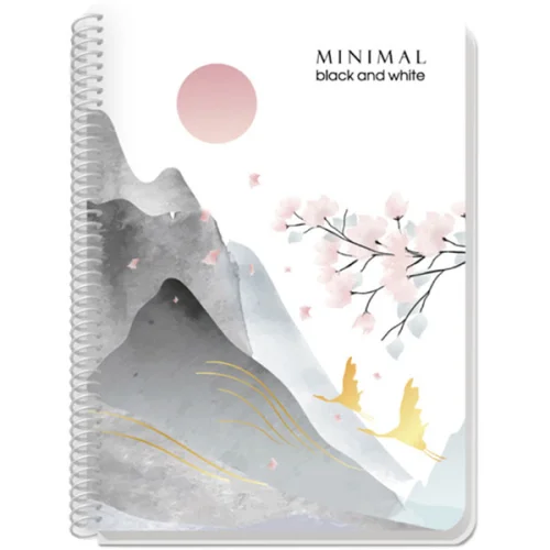 Notebook A4 B&W MINIMAL 3T MK SP. 90sh, 1000000000043256 02 