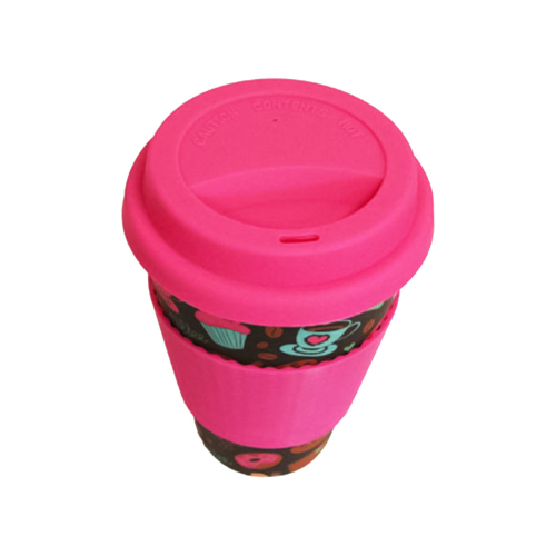 Cup of eco bamboo Donuts Pink 400ml, 1000000000028284 02  — OK Office Cup of eco bamboo Donuts Pink 400ml, 1000000000028284 02