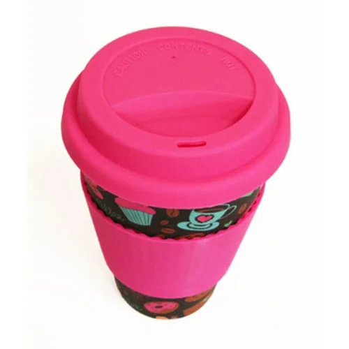 Cup of eco bamboo Donuts Pink 400ml, 1000000000028284 02 