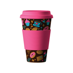 Чаша еко бамбук Понички Розова 400мл