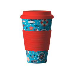 Чаша еко бамбук Морска червена 400мл