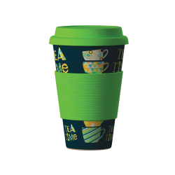 Чаша еко бамбук Tea Time зелена 400мл